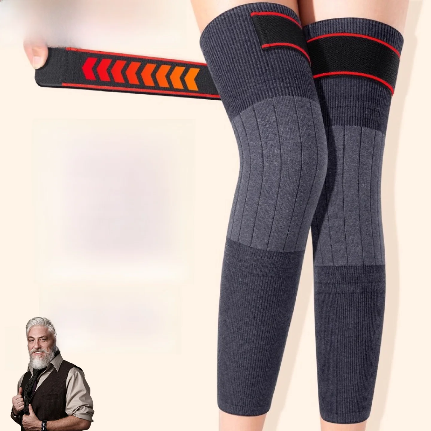 

Утепленные наколенники Thiened Camere для мужчин и женщин, теплые зимние, для среднего и пожилого возраста, удлиненные, противоскользящие, с функцией генерации тепла