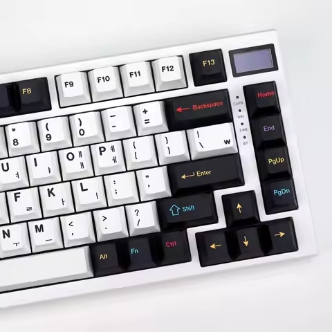 KBDiy PBT Keycaps GMK Colorchrome MX Switch Cherry Profile Alice Korean Keycap Custom DIY For Aula 60 Mechanical Gaming Keyboard