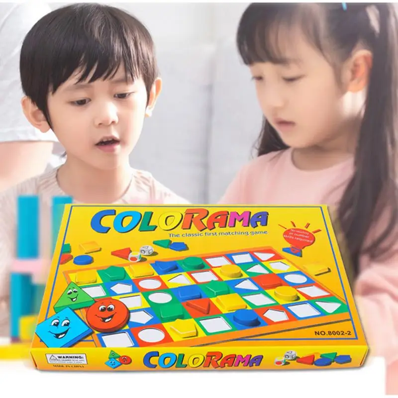 Gioco da tavolo con abbinamento geometrico Giocattoli educativi Giocattolo di riconoscimento di colori e forme con dadi Gioco prescolare con materiali Montessori