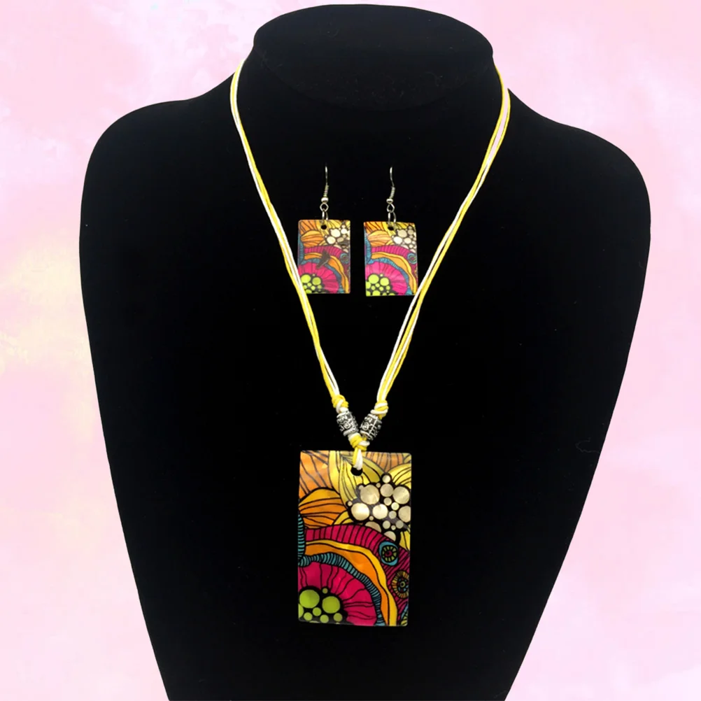 Fashion Figure Shell Painted Jewelry Set Women Necklace Earring Set for Durable and Fashionable Accessories