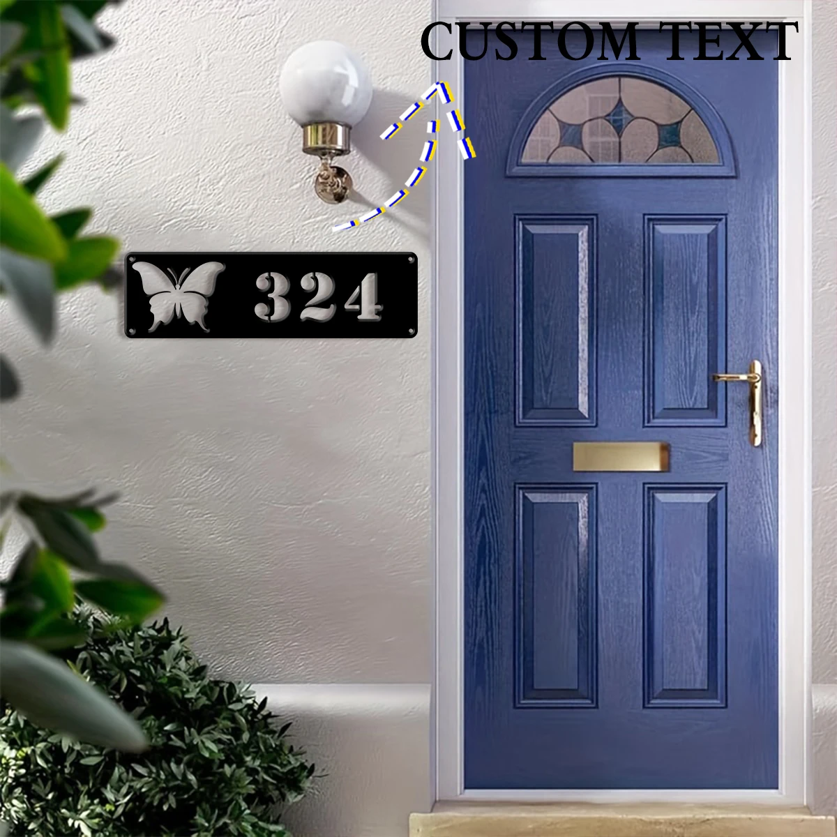 Letrero de metal personalizado con forma de mariposa para número de casa, decoración exterior, ideal para el hogar, regalo de graduación, el mejor regalo para perros y gatos.