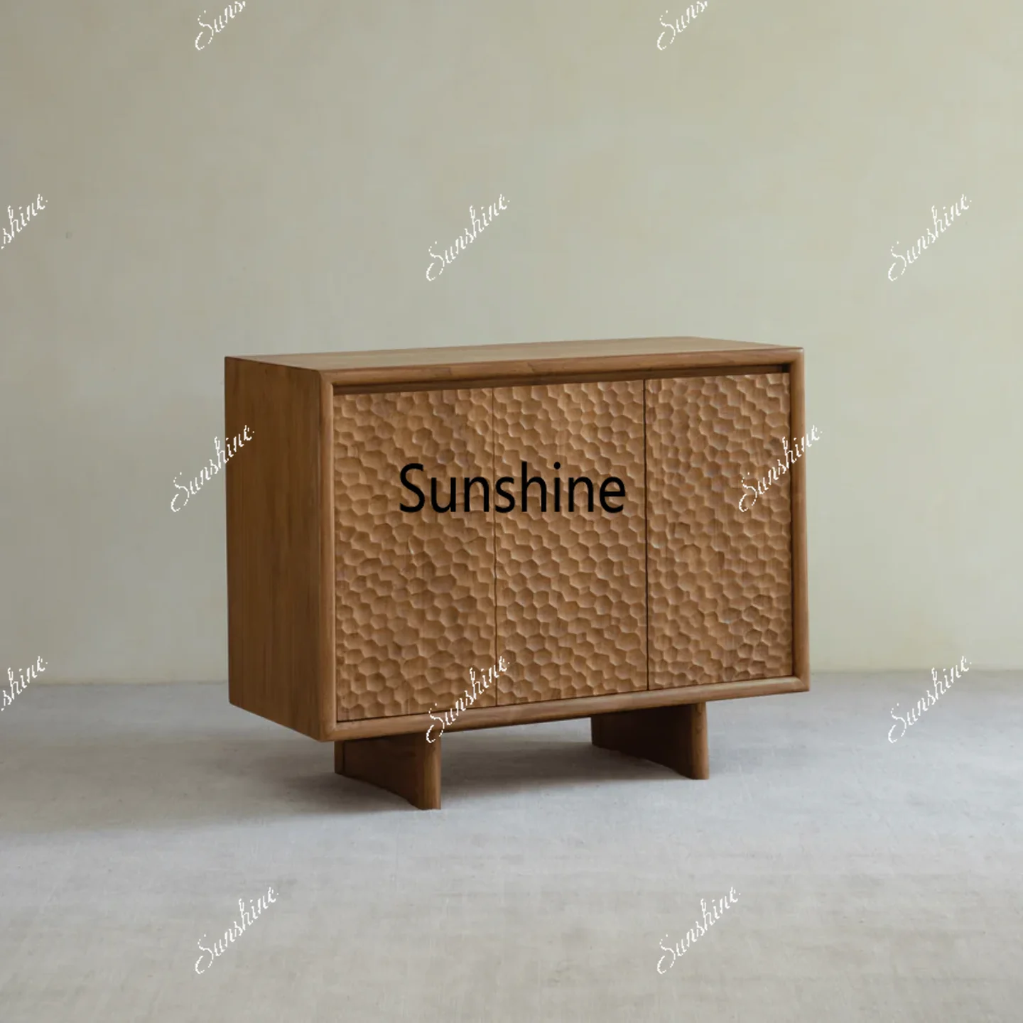 

Retro style solid wood dining side cabinet modern simple living room home storage locker