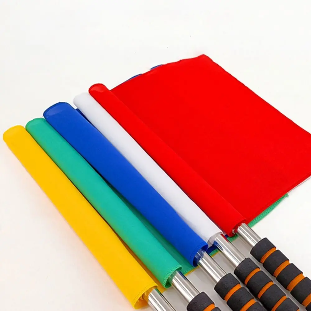 Bandera de árbitro multicolor, banderas de jinete, banderas de emisión profesionales con mango de esponjas, banderas de señal impermeables de alta calidad