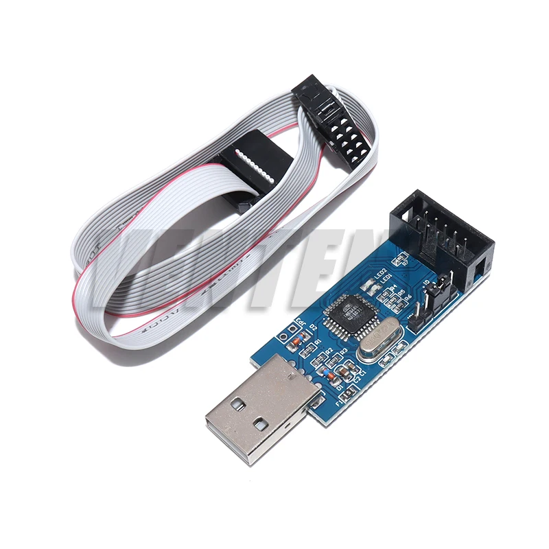 USB USBISP  USBASP AVR Programmer USB ISP USB ASP ATMEGA8 ATMEGA128 Support Win7 64K 10Pin To 6 Pin Adapter Board