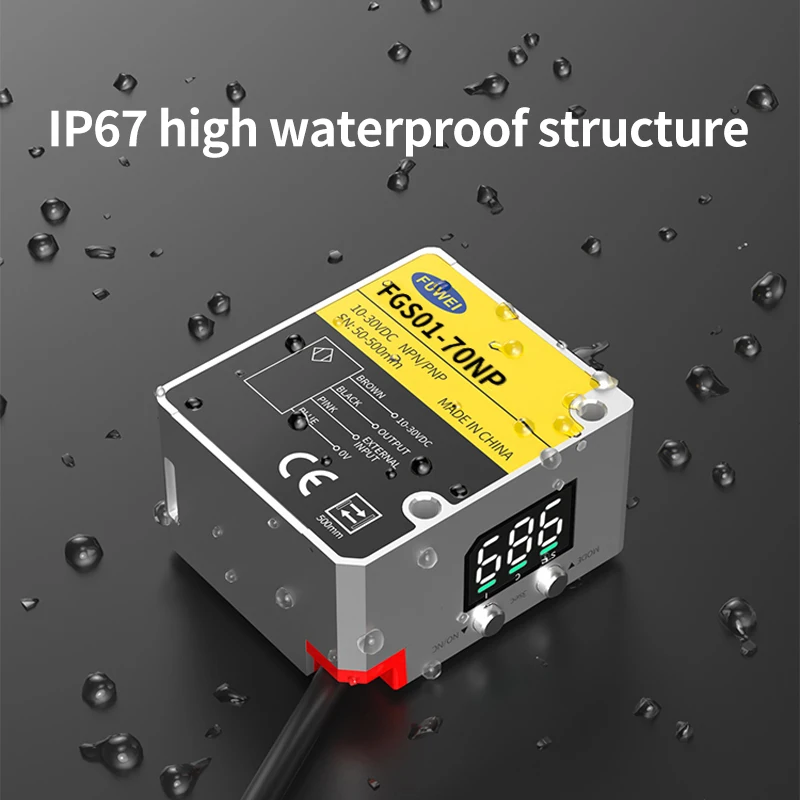FUWEI FGS01-70NP Remote Color Sensor Photoelectric Recognition Induction Switch Electric Eye Detection Distance 50-500mm