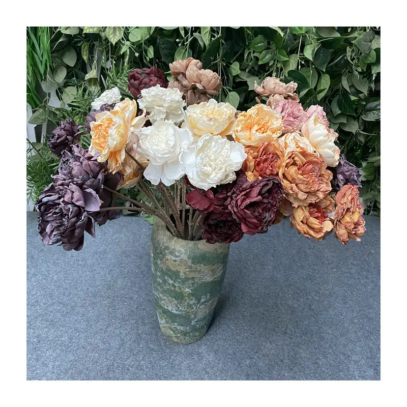 Artificial Silk Peony Fake Flowers Wedding Photography Bouquets Home Garden Simulation Flower Ornaments Potted Plant Decoration