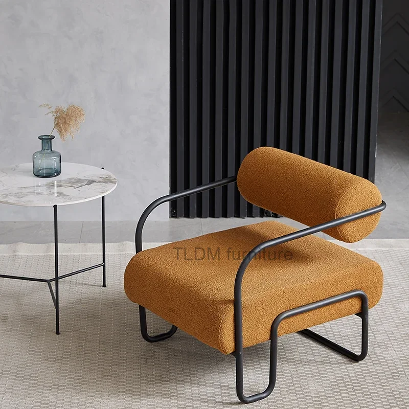 

Nordic Designer Single Home Lazy Iron Art Minimalist Sofa Chair Armchair Furniture Living Room Bedroom Balcony Leisuresure chair