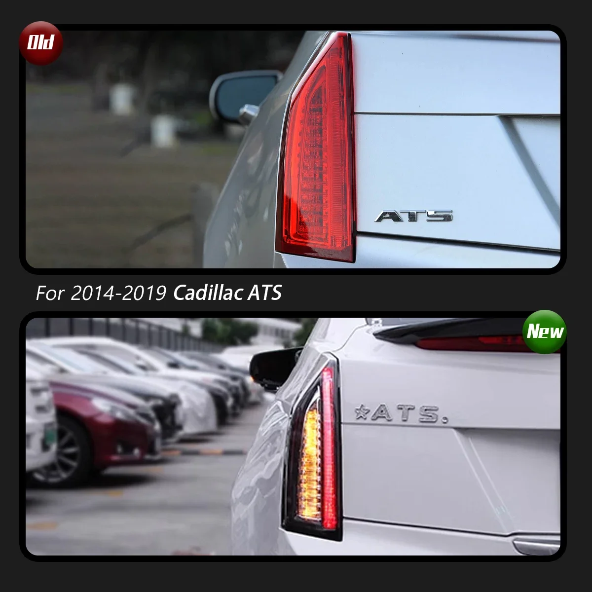 

TYPY Автомобильные светодиодные задние фонари для Cadillac ATS 2014-2019, американская версия, DRL, красный указатель поворота, стоп-сигнал, аксессуары