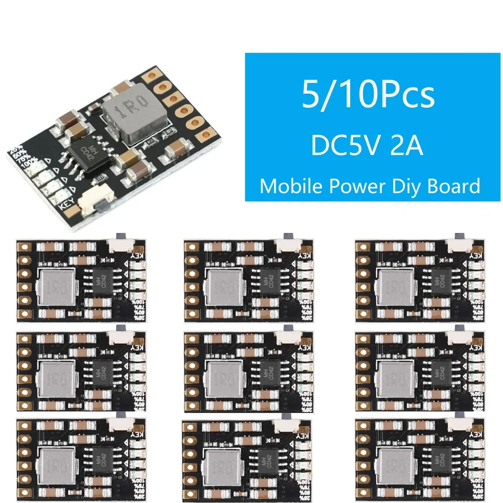 5/10 szt. CD42 DC 5V 2A Moduł DIY do mobilnego zasilania 4.2V Ładowanie/Rozładowanie (boost)/Ochrona baterii/Moduł wskaźnika 3.7V Litowy 18650