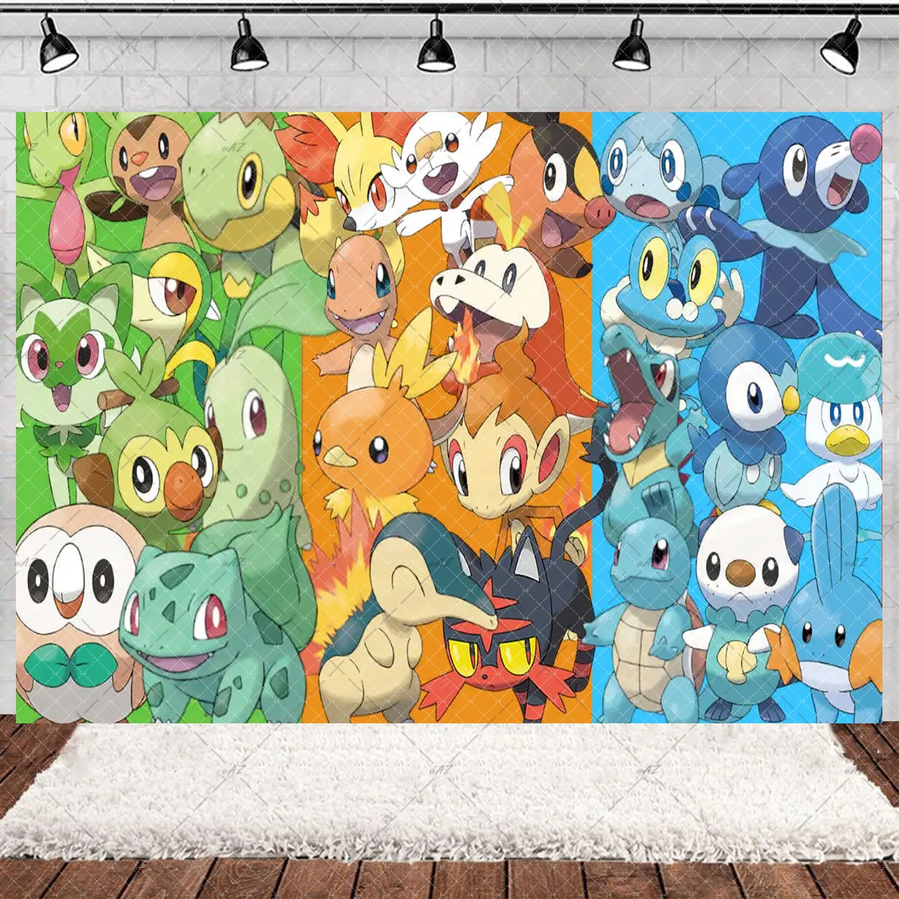 Pokémon Pikachu Pocket Monster Hintergrund, Geburtstagsparty-Dekoration, Hintergrundzubehör, Raum-Fotostudio-Requisiten, Banner, Kindergeschenke – Detail 3