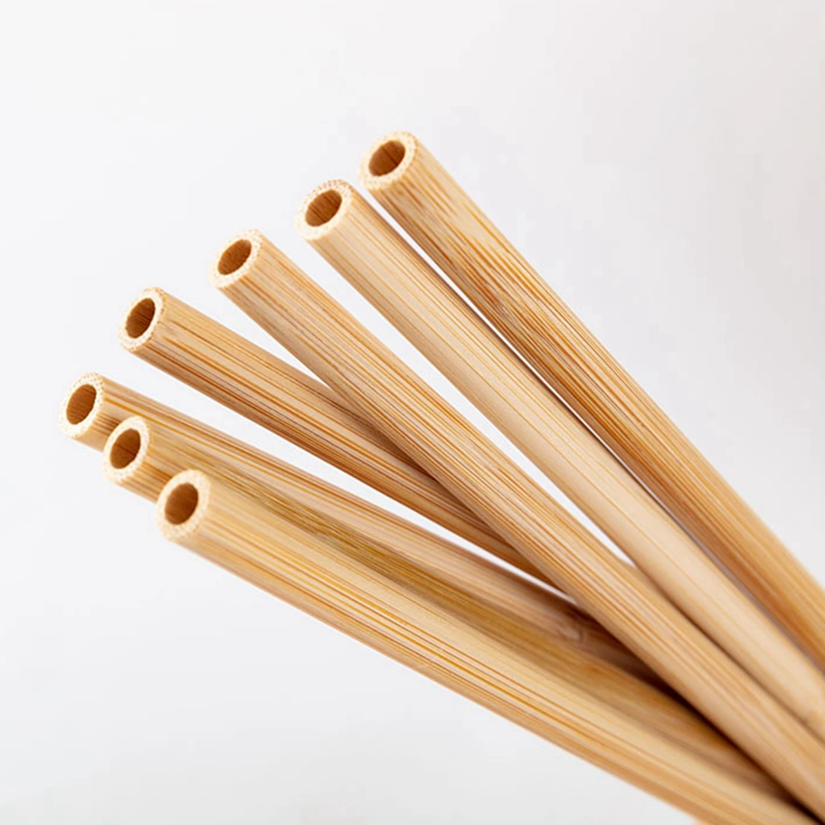 10Pcs Natural Bamboo Straw Reusable Drinking Straws with Case Biodegradable Eco-friendly Bamboo Straws for Cocktail Bar Drinks