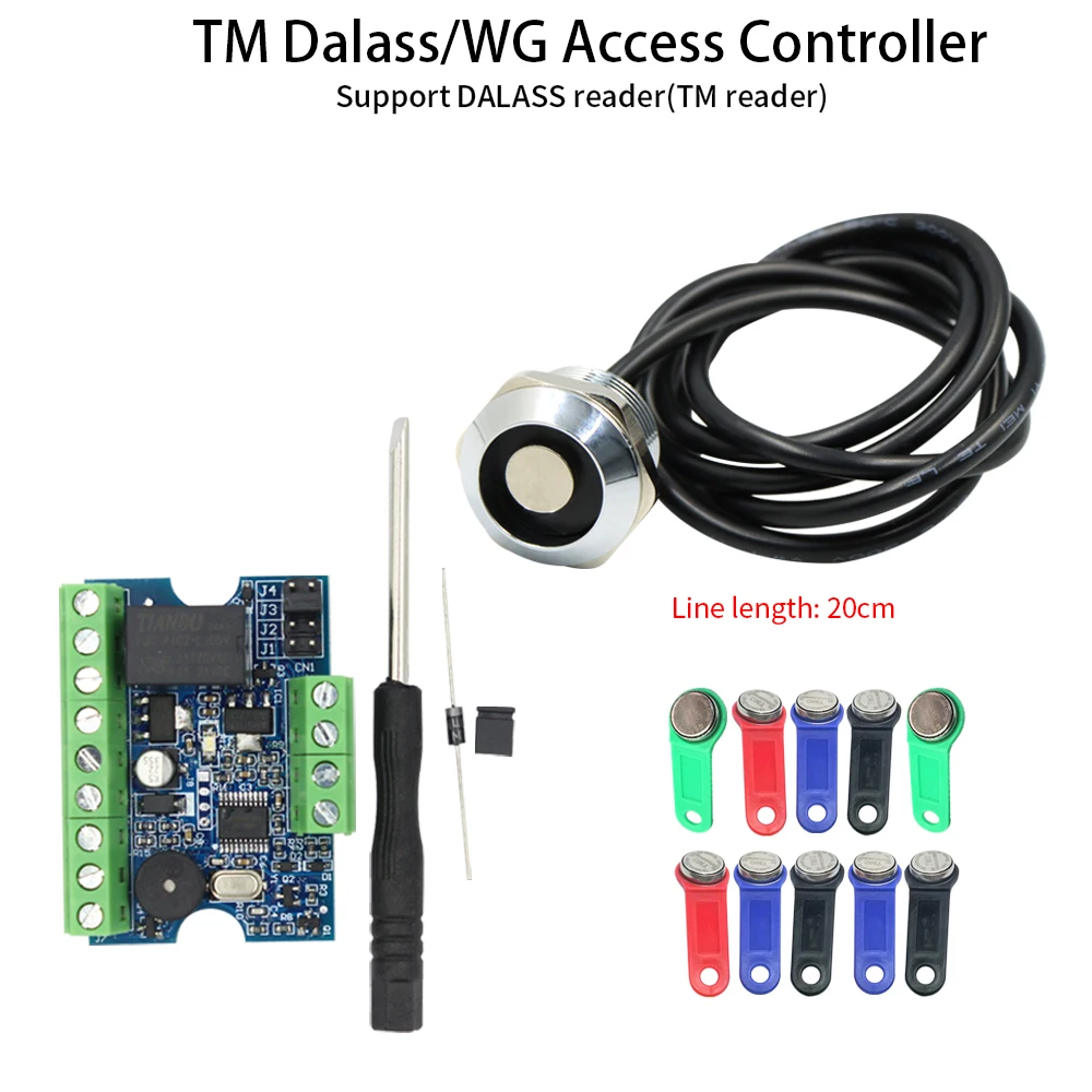 アクセス制御ダラス TM1990 モジュールコントローラーキットタッチメモリウィーガンド RFID カードリーダーキットドアシステム管理者カード 1000 ユーザー