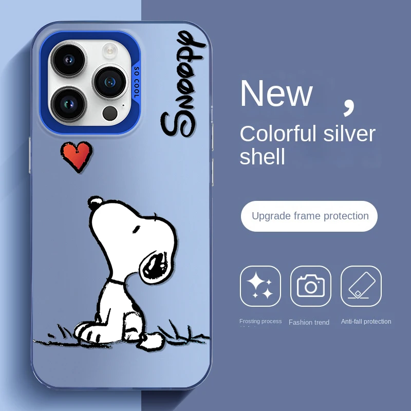 Big Head S-snoopy Cartoon Cute Phone Case for iPhone 16 15 14 13 12 MINI 11 Pro Max XS X XR 87 Plus Y2K Shockproof Cover