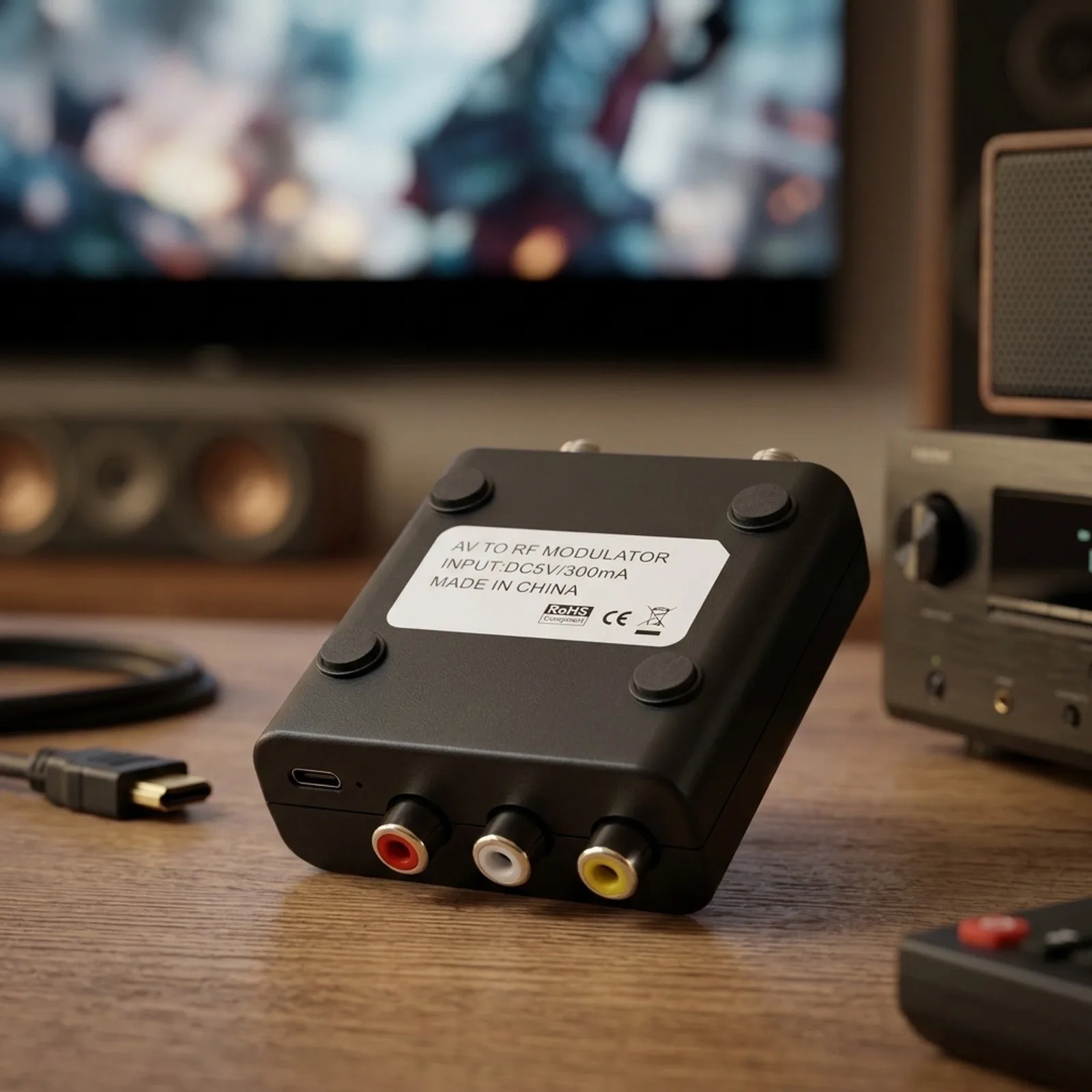 TV Connection Package Size 13 * 10 * 3cm NTSC Channel Converter NTSC AV To RF Converter Radio USB Power Supply