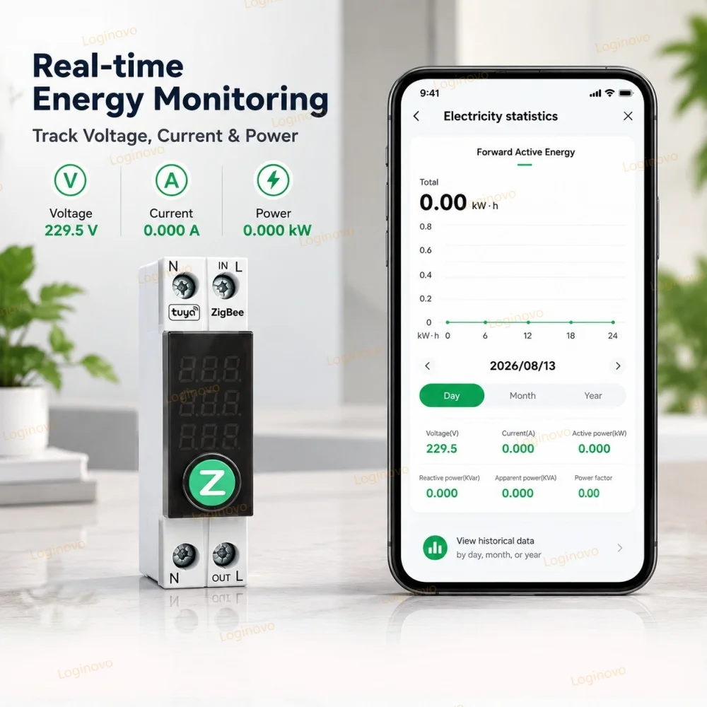 Tuya WiFi/Zigbee Circuit Break - Energy Monitor Meter ulasan dan harga