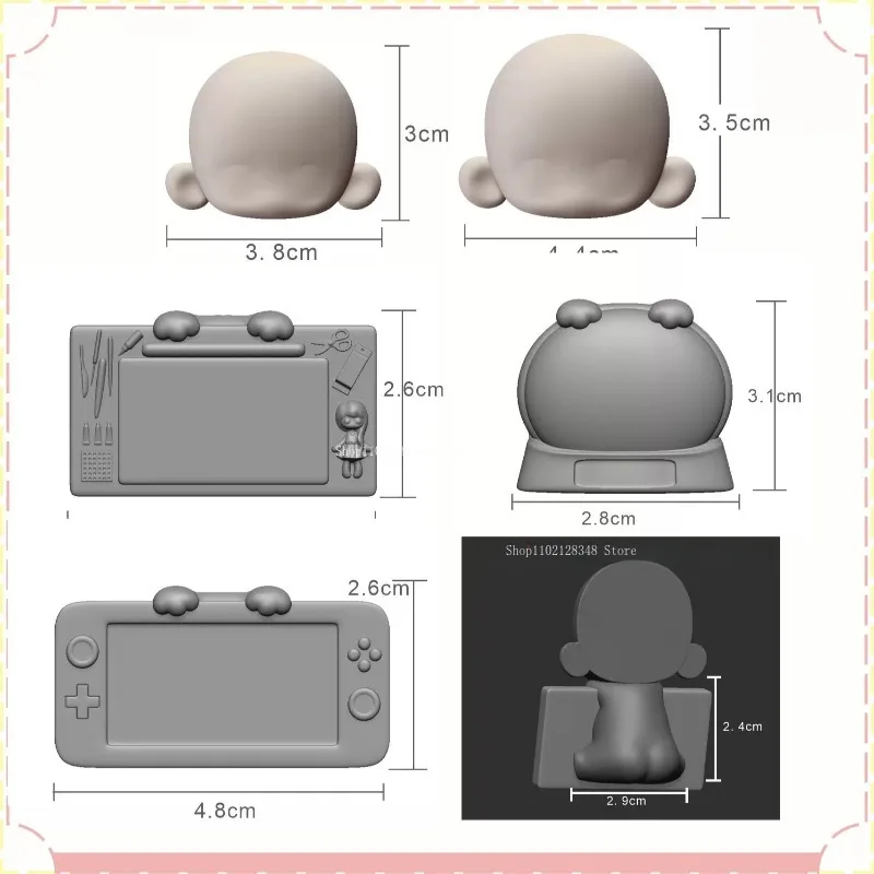 Silicone Full Set Cute Pinch Board Doo Doo Face Small Body Mold Free Combination DIY Clay Animation Doll Creative Cute Modeling