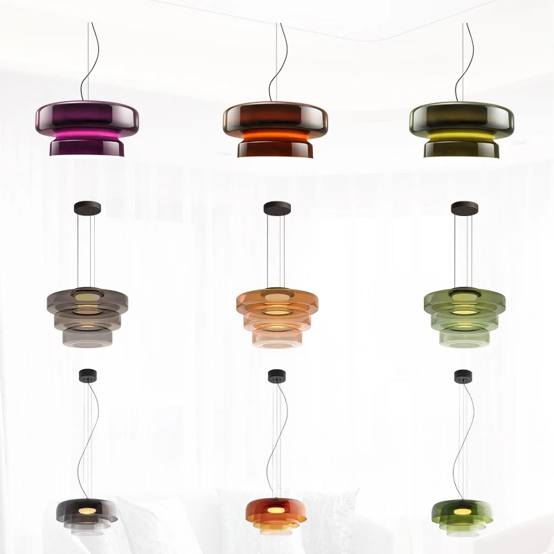 Simple high-end atmosphere chandelier color restaurant bar designer Zhongshan lighting