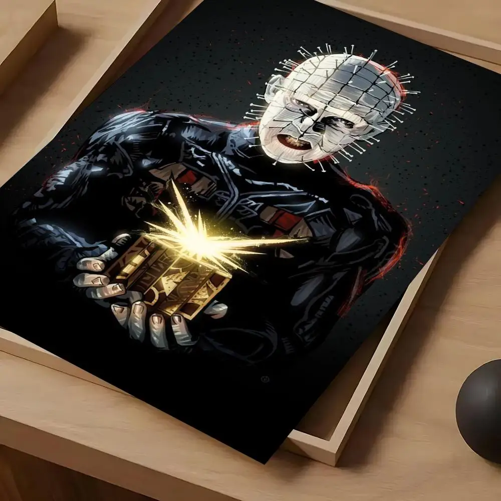 Hellraiser Horror Movie Poster For Self-adhesive Art Waterproof Paper Sticker Coffee House Bar Room Wall Decor