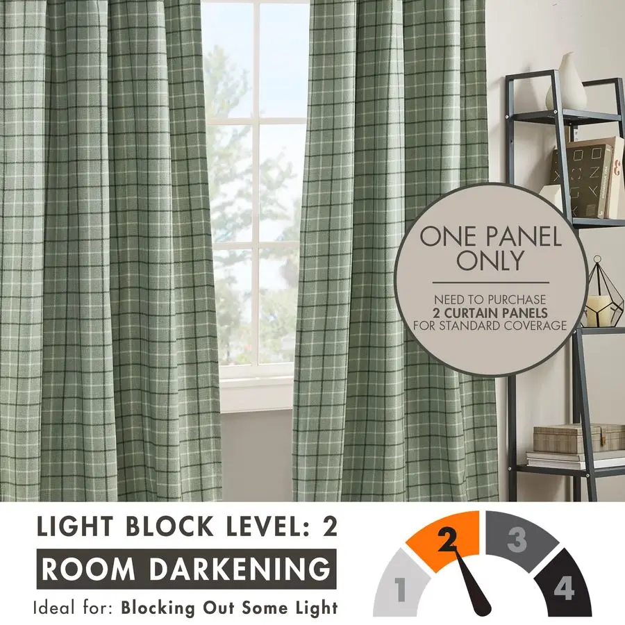 Anaheim Tenda per finestra scozzese da cabina, fodera in pile con isolamento termico, decorazione del soggiorno, tenda oscurante per camera da letto, 1 singolo