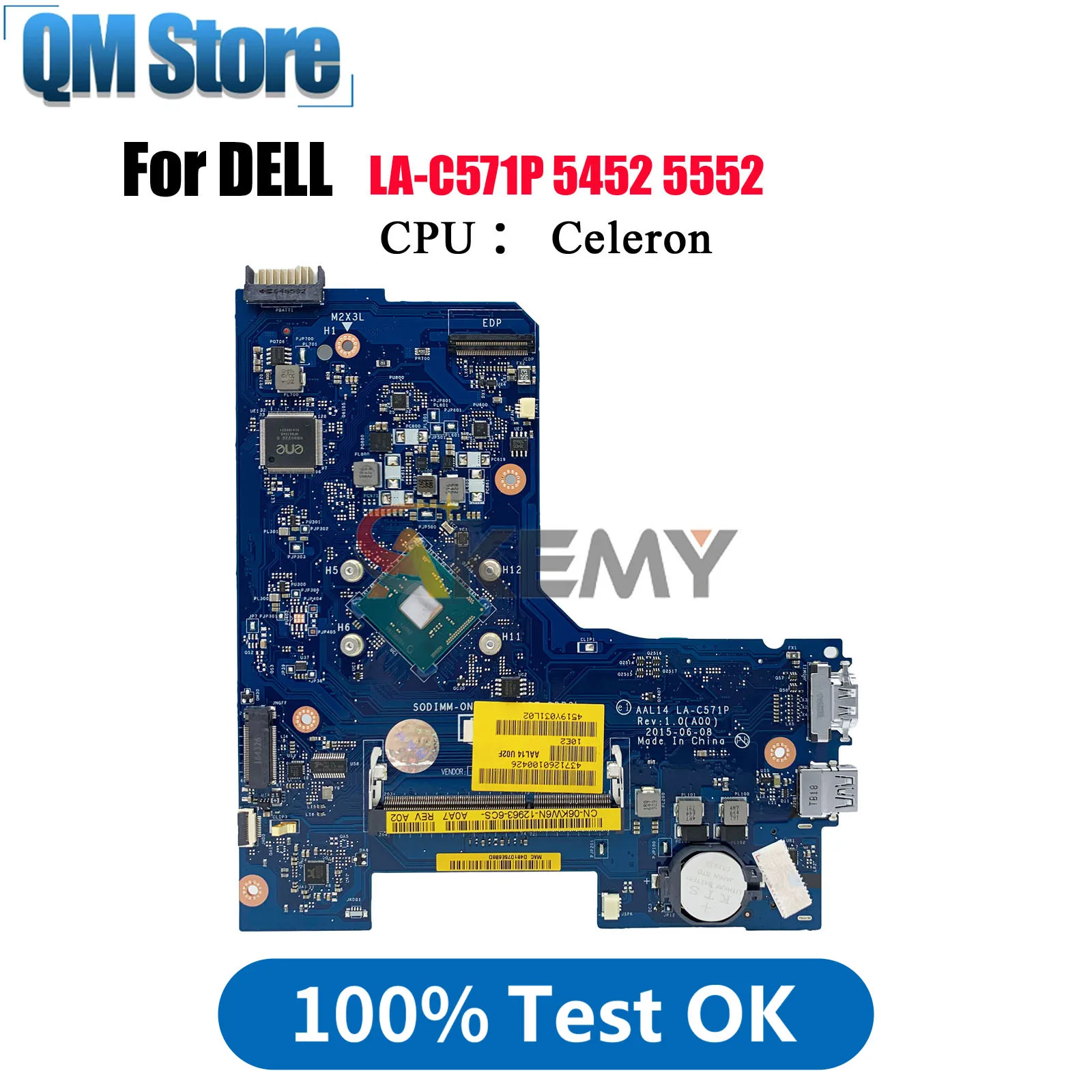 

AAL14 LA-C571P Laptop Mainboard for DELL Inspiron 5452 5552 with Pentium CPU, CN-0F77J1 F77J1 100% Fully Tested
