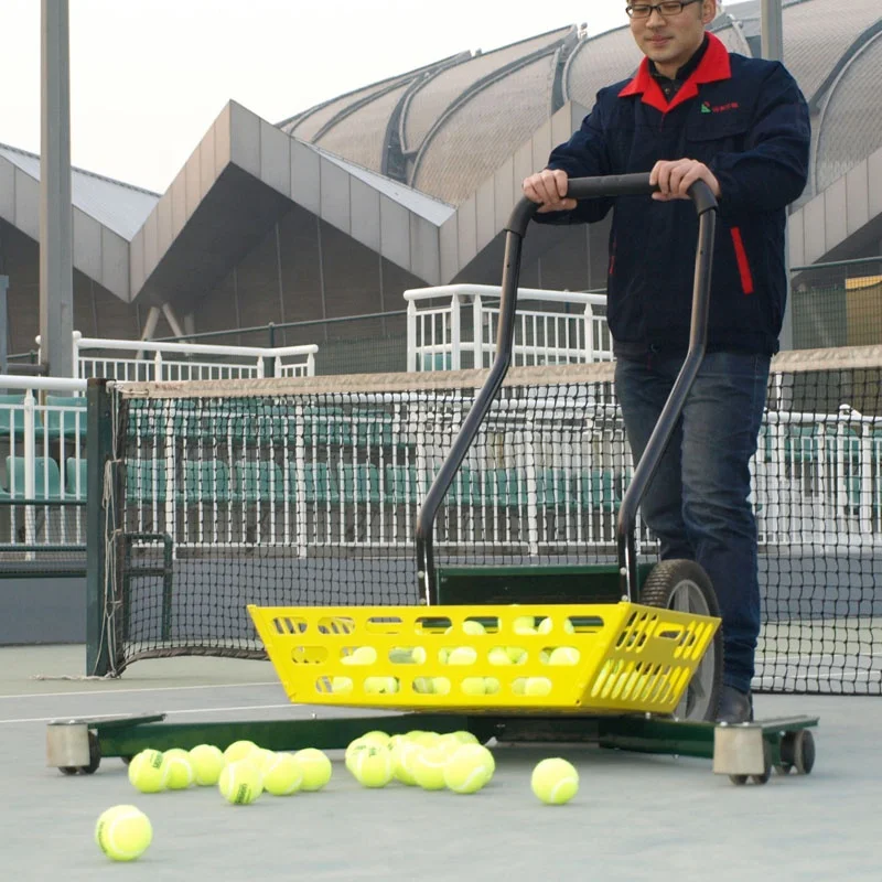 

FACTORY OUTLET HOT Portable 2-wheel Steel Tennis Ball Picking Collecting Ball Machinepromote sales
