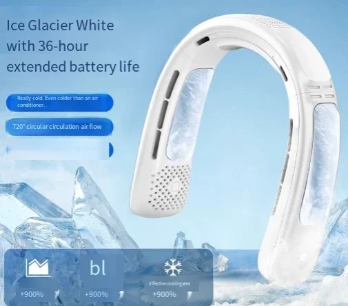 bladeless neck hanging silent refrigeration air conditioner，Portable USB charging outdoor oversized wind fan, neck fan