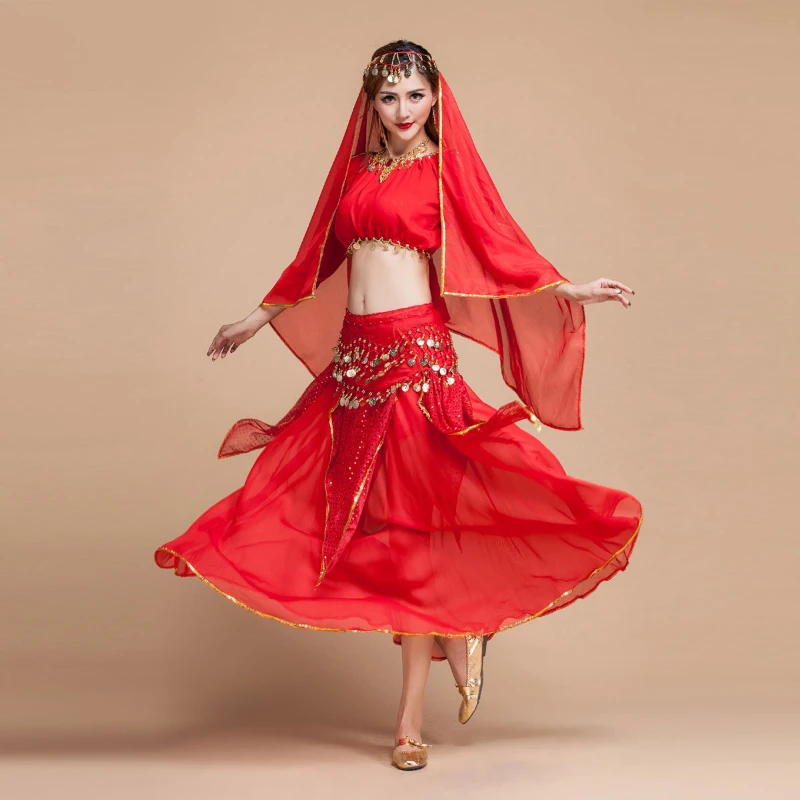 Belly Dance Costumes Set For Women Bollywood Dance clothng  Halloween Carnival  bellywood dancewear Indian Dancer Suit