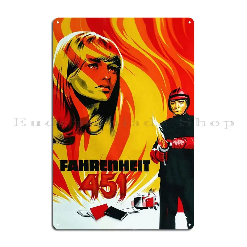 Fahrenheit 451 Metal Sign Living Room Customized Party Decoration Designing Tin Sign Poster