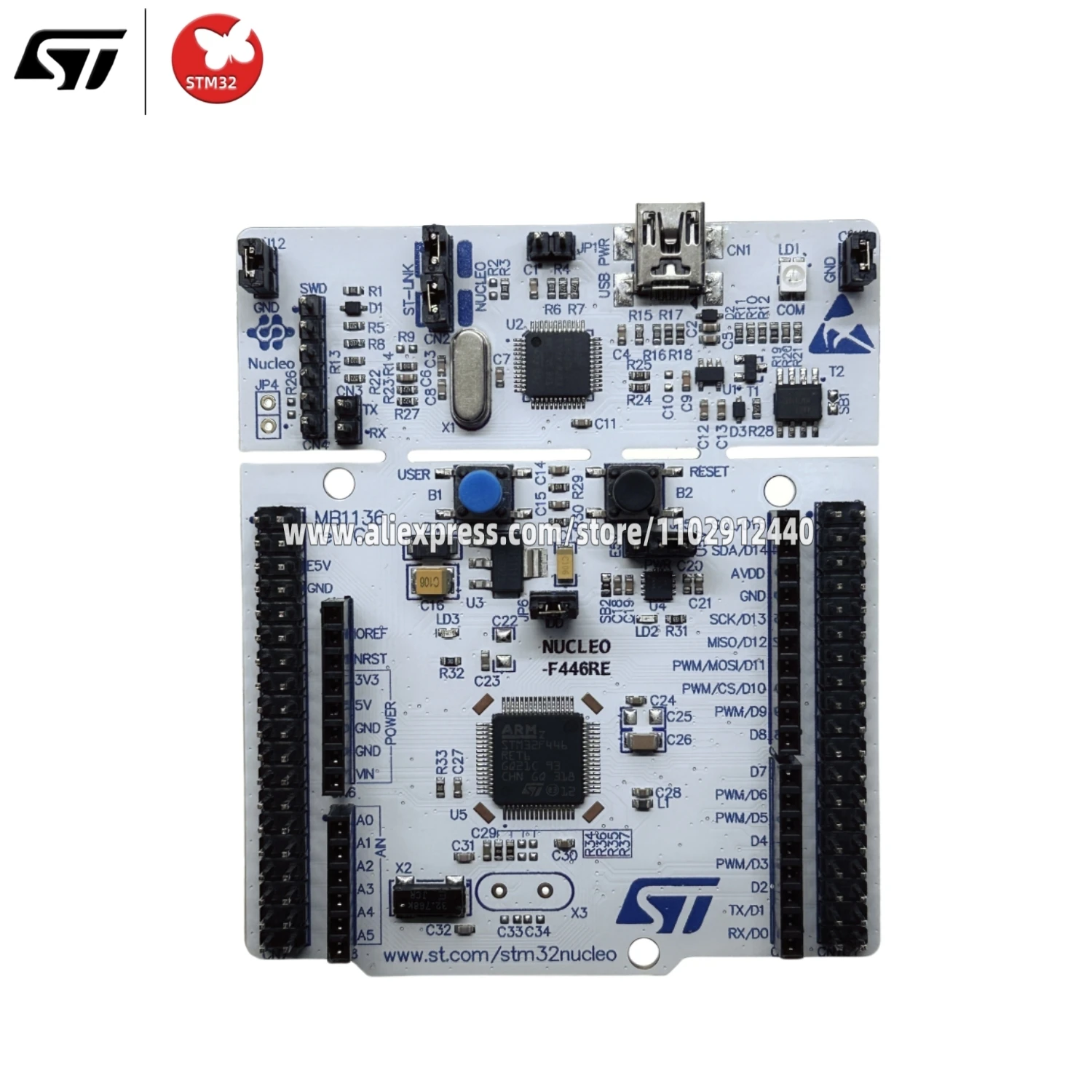 1PCS/LOT NUCLEO-F446RE MCU Nucleo-64 development board STM32F446RET6 microcontroller Original stock