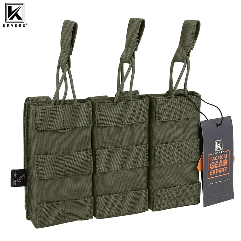 KRYDEX Triple Open-Top MOLLE Mag Pouch 5.56 Tactical Mag Carrier for M4 M16 AR15 Hunting Shooting Accessories JJ4002