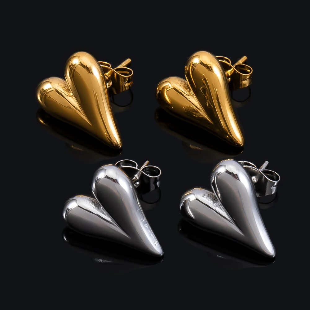 2pcs 4pcs Stainless Steel Love Heart Ear Studs Minimalist Stud Earrings Earplug for Women Girl DIY Accessories Jewelry Making