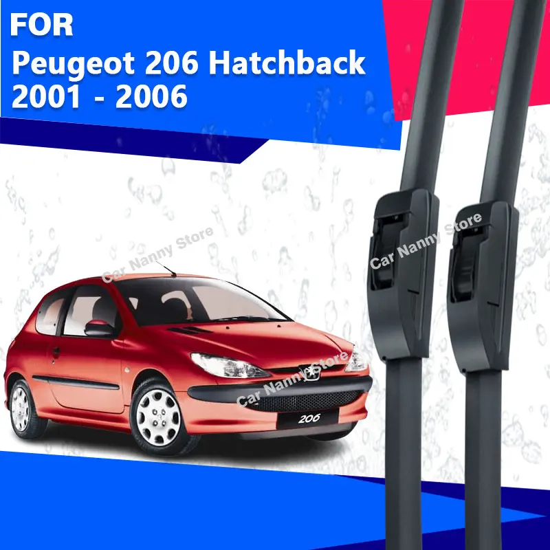 

Щетки лобового стекла для Peugeot 206 Hatchback 2001-2006, автомобильные дворники, резиновая полоса, стеклоочиститель, мягкая резина 2002 2003