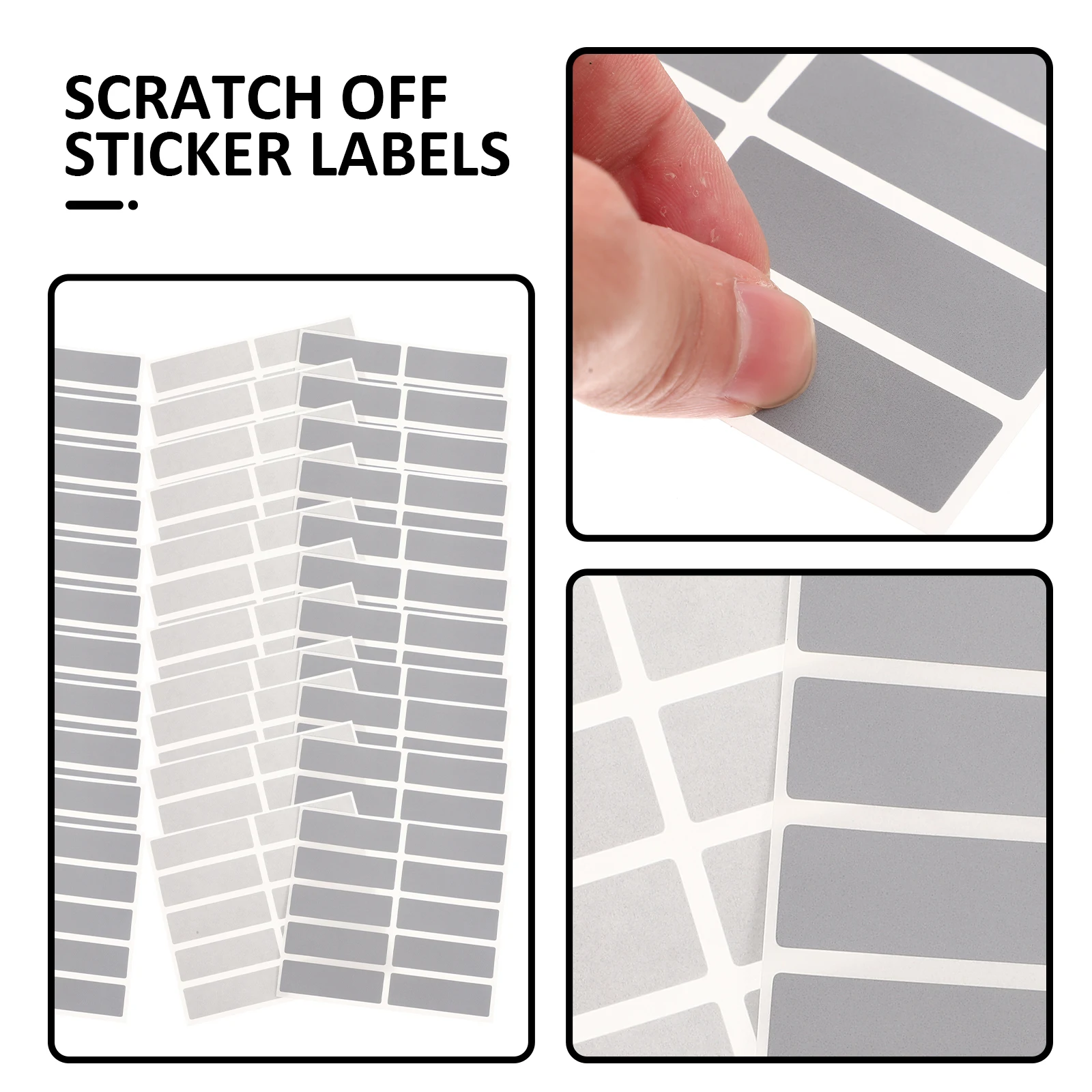 

50 Sheets Scratch Off Stickers Silver Coating Diy Game Props Birthday Wedding Fun Lottery Tickets Scratch Labels
