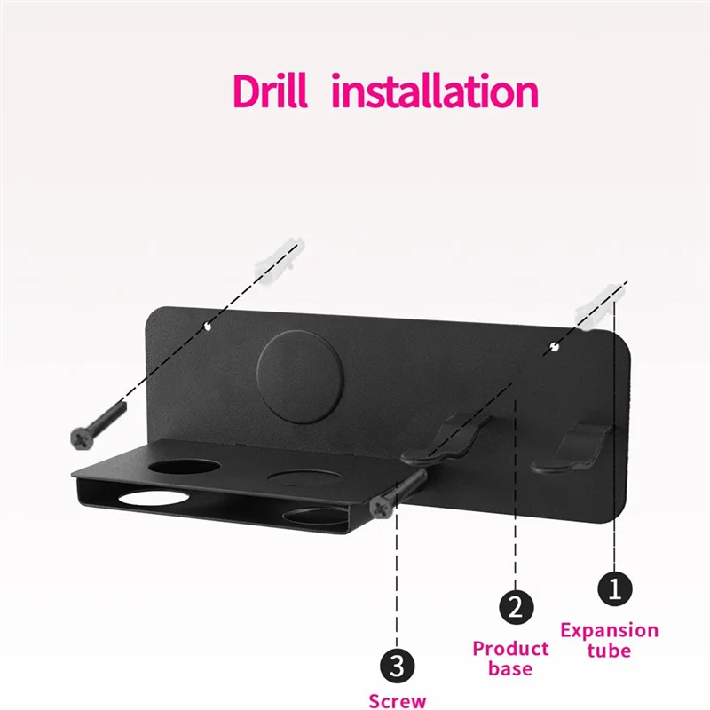 حامل مجفف الشعر الساخن يُعلق على الحائط، حامل مجفف الشعر، رف تخزين لمجفف الشعر دايسون الأسرع من الصوت