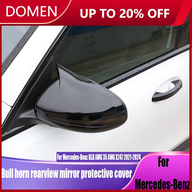 

Зеркало заднего вида с рогом быка, декоративная крышка, товары для наружного украшения автомобиля для Mercedes-Benz GLB AMG 35 AMG X247 2021-2024