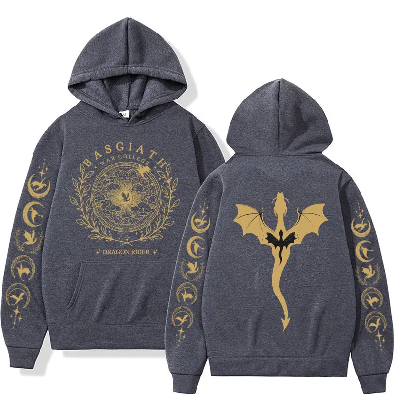 Fourth Wing Graphic hoodies Basgiath War College Dragon Rider Sweatshirt Men women Autumn/Winter fashion Trend hoodie streetwear