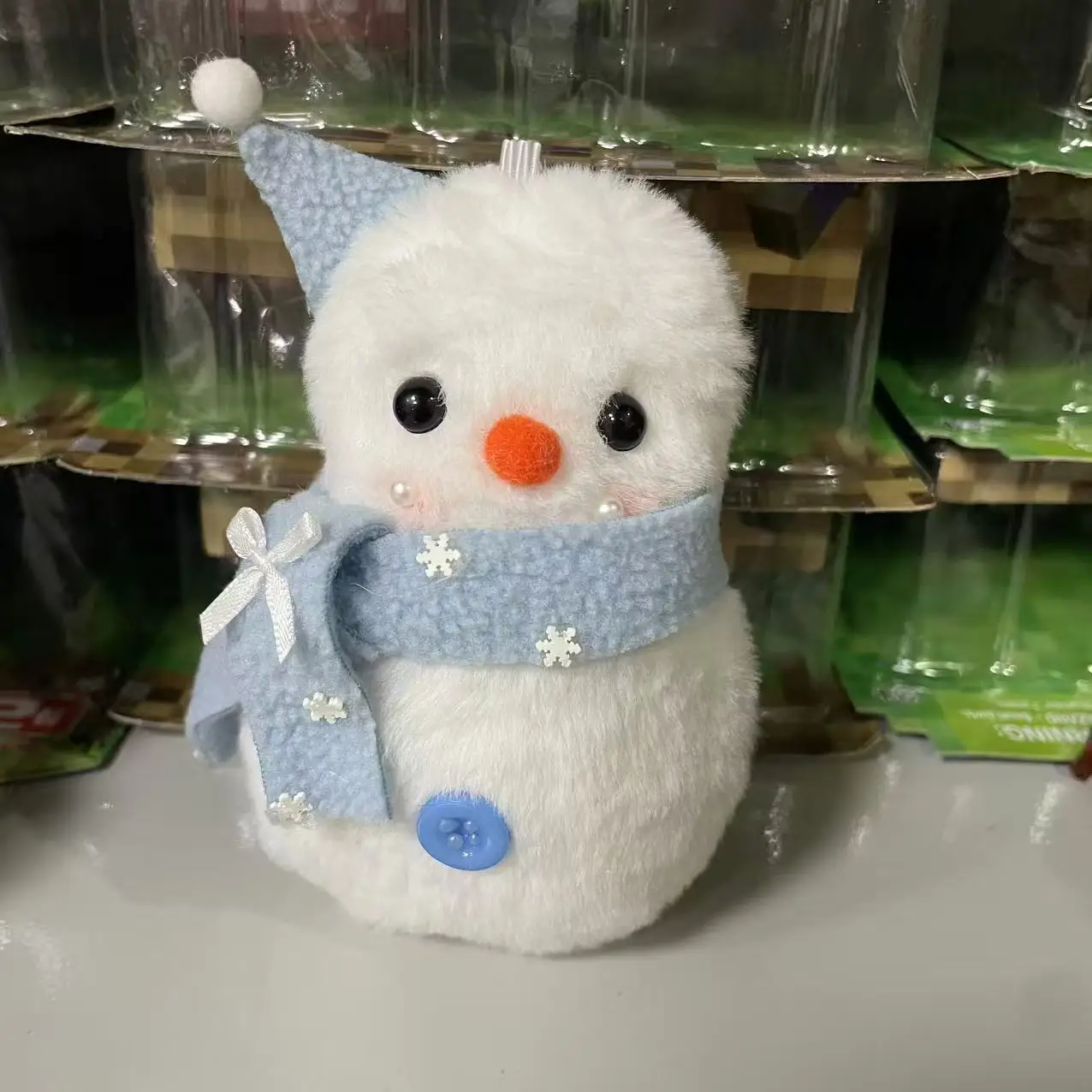 Cute snowman and penguin plush bag doll keychain cartoon doll best friend backpack couple pendant gift