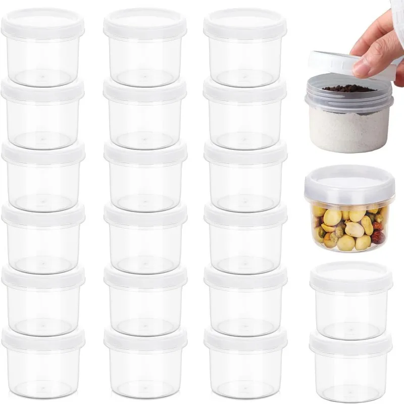 

【20 Pcs Pudding Jars】Reusable Snack Containers with Leakproof Lids, Plastic Dessert Cups for Yogurt, Fruits, Candy