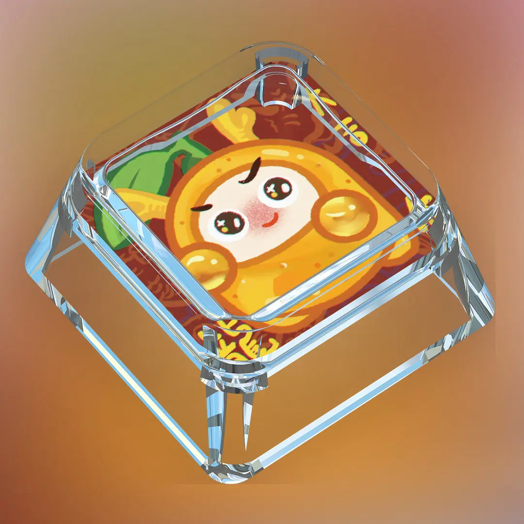 Cartoon Fruity Roboed Cute Mechanical Keyboard Keycaps Cross-Axis Mechanical Keyboard Pc Personalized Keycaps Gift Toys