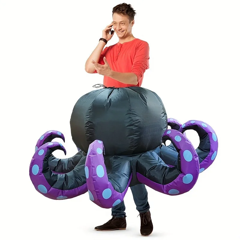 New Halloween Party Costumes, Performance Costumes, Black Octopus Inflatable Suit, Cycling Octopus Inflatable Suit