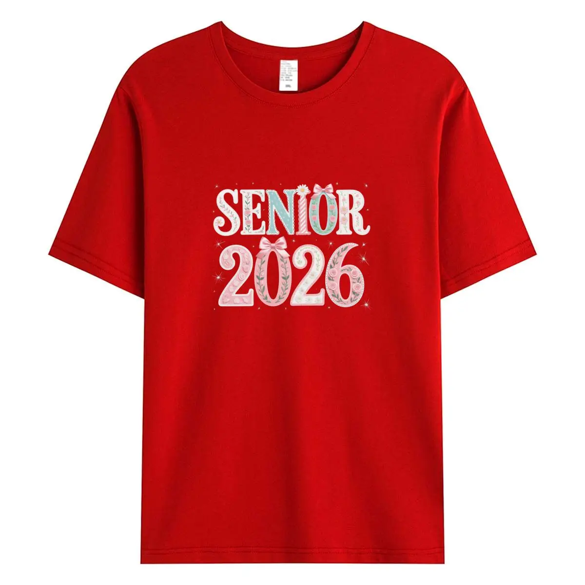 

100% Cotton T Shirts Women's Summer Short Sleeve T-shirt New Women Tees Senior 2026 Letter Print Tops Clothing Female Tshirt