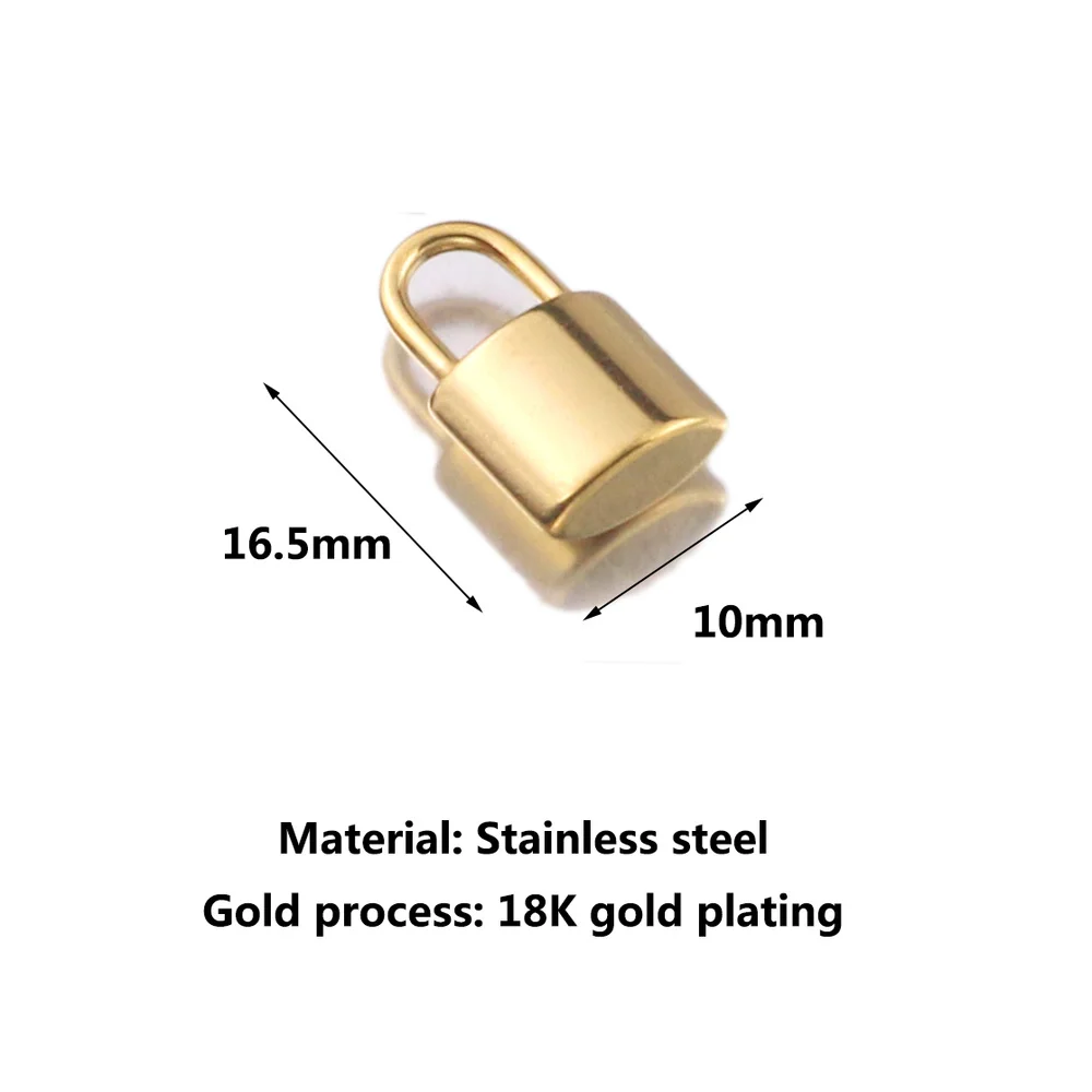 5Pcs Stainless Steel Plated Rose Gold Pad Lock Pendant Floating Charms Diy Necklace Bracelet Jewelry Earring Making Wholesale