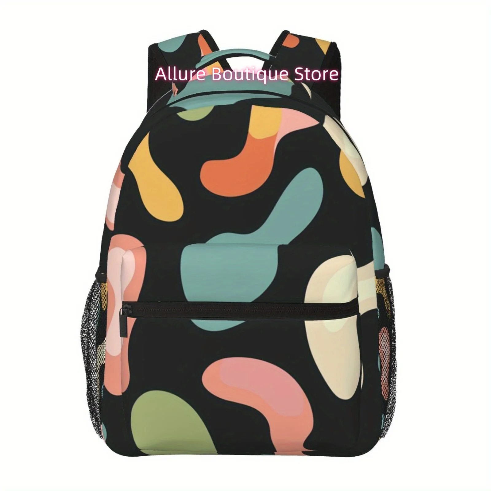 Full-color printed artistic pattern, shoulder and waist protection design backpack, stylish iPad laptop bag with large capacity,