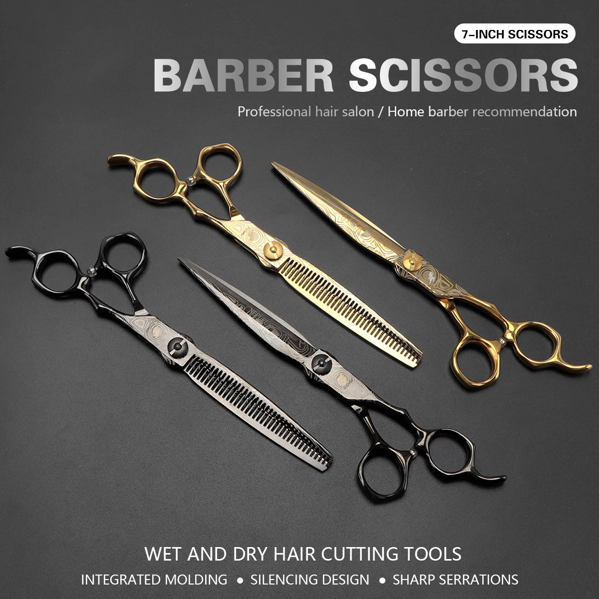 

High Quality Hair Scissors 7" Japan Stainless Hair Cutting Scissors Barber Shop Hairdressing Thinning Shears