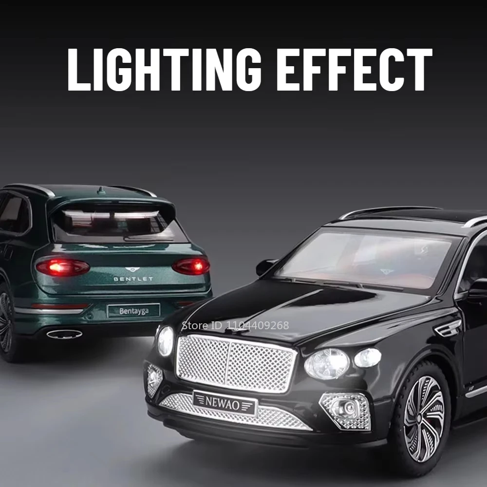 1:24 Bentayga Mulsanne Modello di Auto Giocattolo In Lega Pressofuso Suono Luce Tirare Indietro Assorbimento Degli Urti In Miniatura Fuoristrada Veicoli Regali Per Bambini