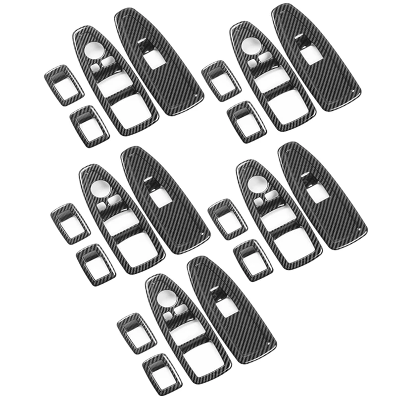 

5X For BMW 1 3 4 Series 3GT F20 F30 F31 F32 F36 Window Glass Lift Button Decoration ABS Carbon Fiber Panel Decoration