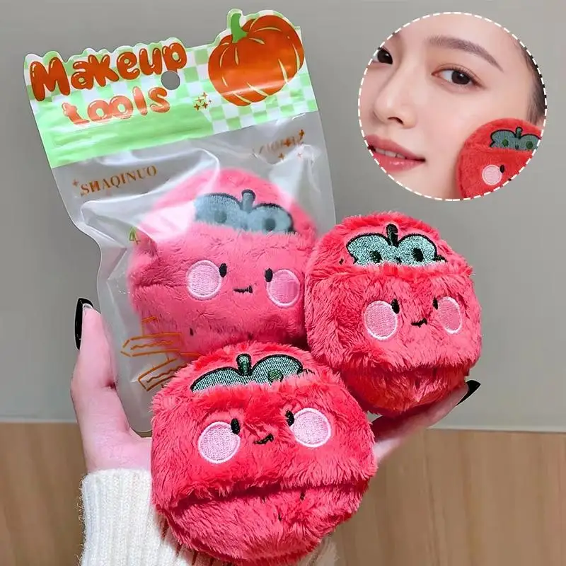 New Ultra-thick Long Plush Loose Powder Application Face Setting Makeup Puff Beauty Tools Cosmetic Puff Make Up Broccoli Tomato