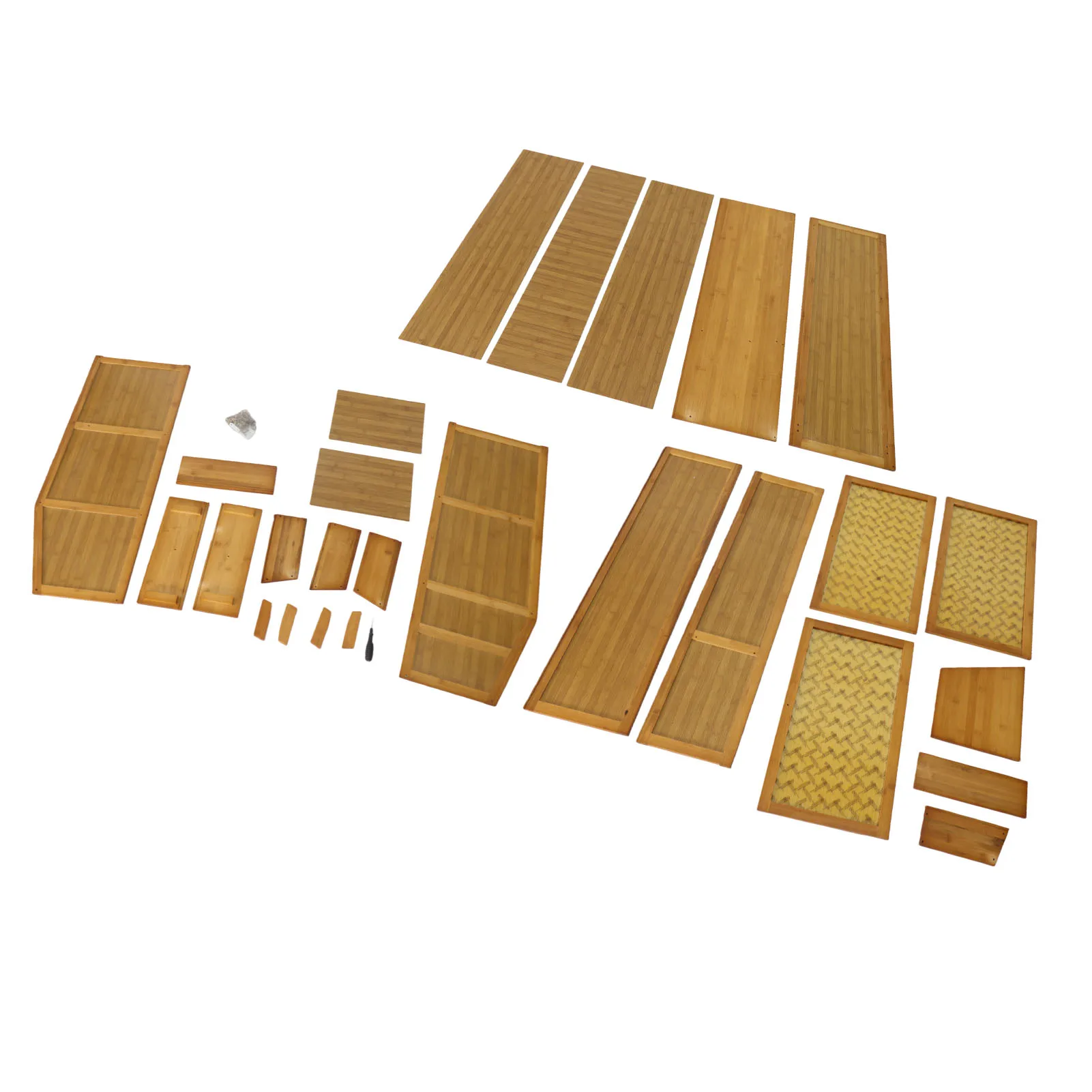 Buffetschrank mit 2 Schubladen und 3 Transparenten Türen, Küchenbuffet, Multifunktionales Platzsparendes Sideboard mit 2 Regalen für Esszimmer – Detail 6