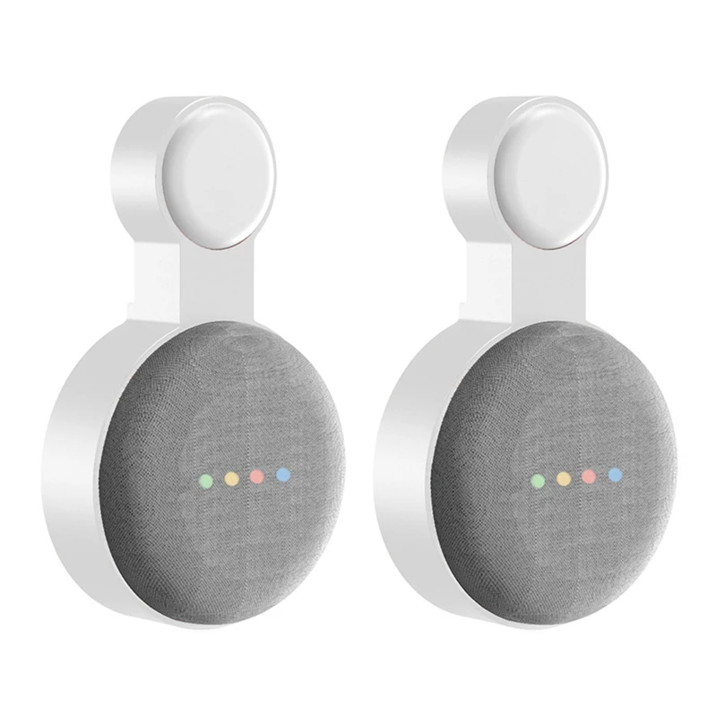 2Pcs Suitable For Google Audio For Google Nest Mini Wall Bracket Second Generation Socket Hanging Hanger Bracket-White