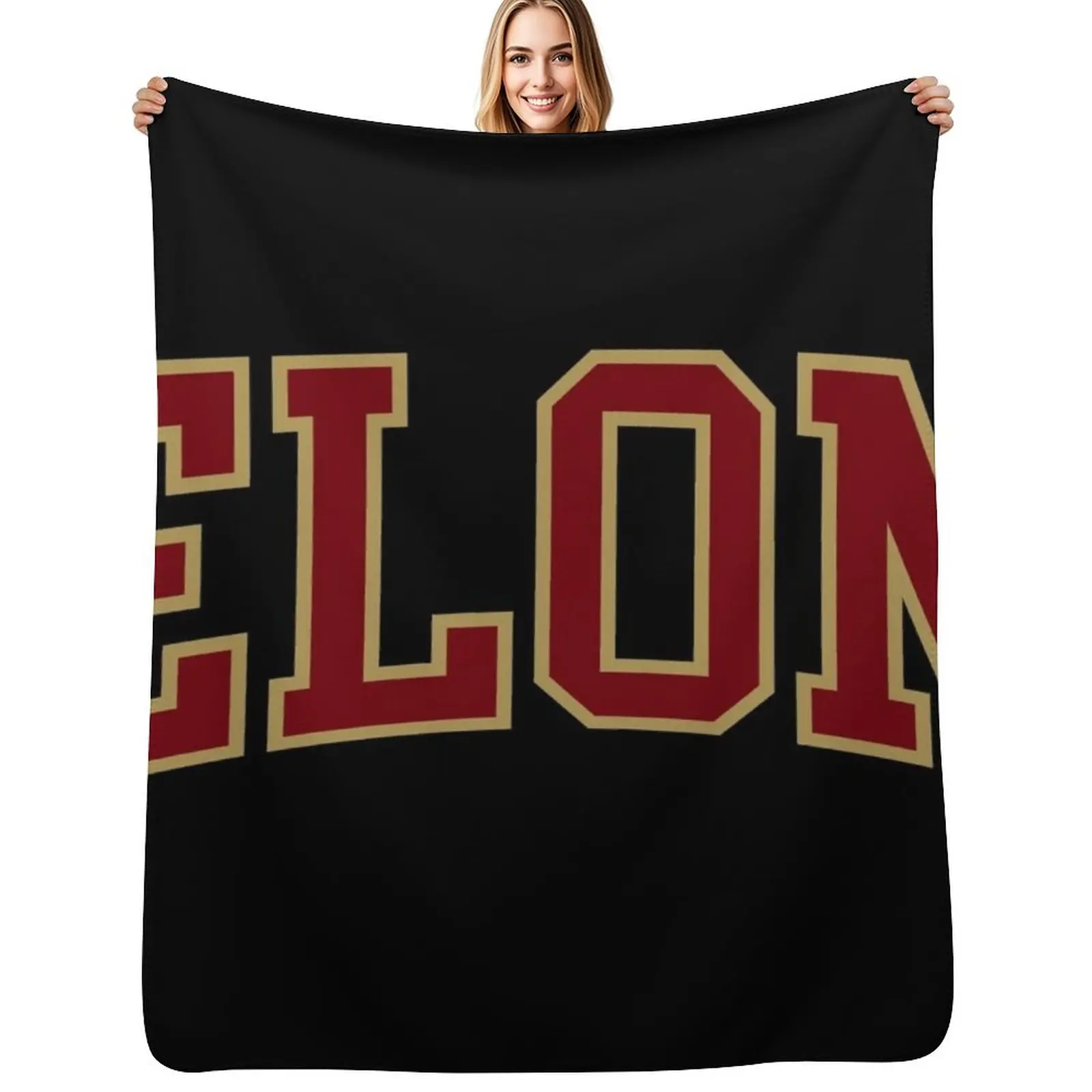 

elon - college font curved Throw Blanket Versatile Cozy Throw Blanket for All Occasions